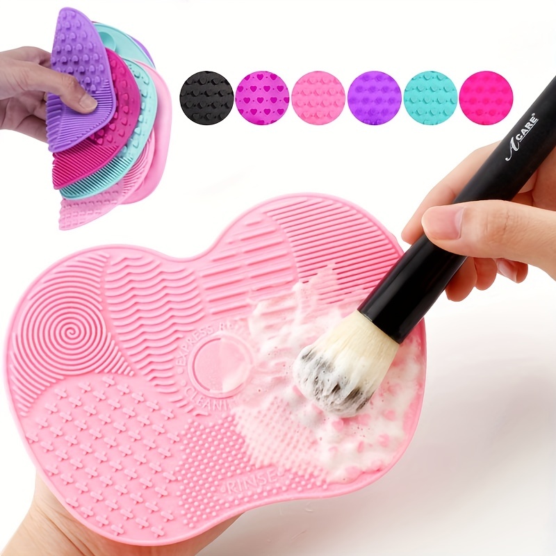 Makeup Brush Set - 1Pc siliconen appelvormige make-upborstelreinigerpad met zuignap
