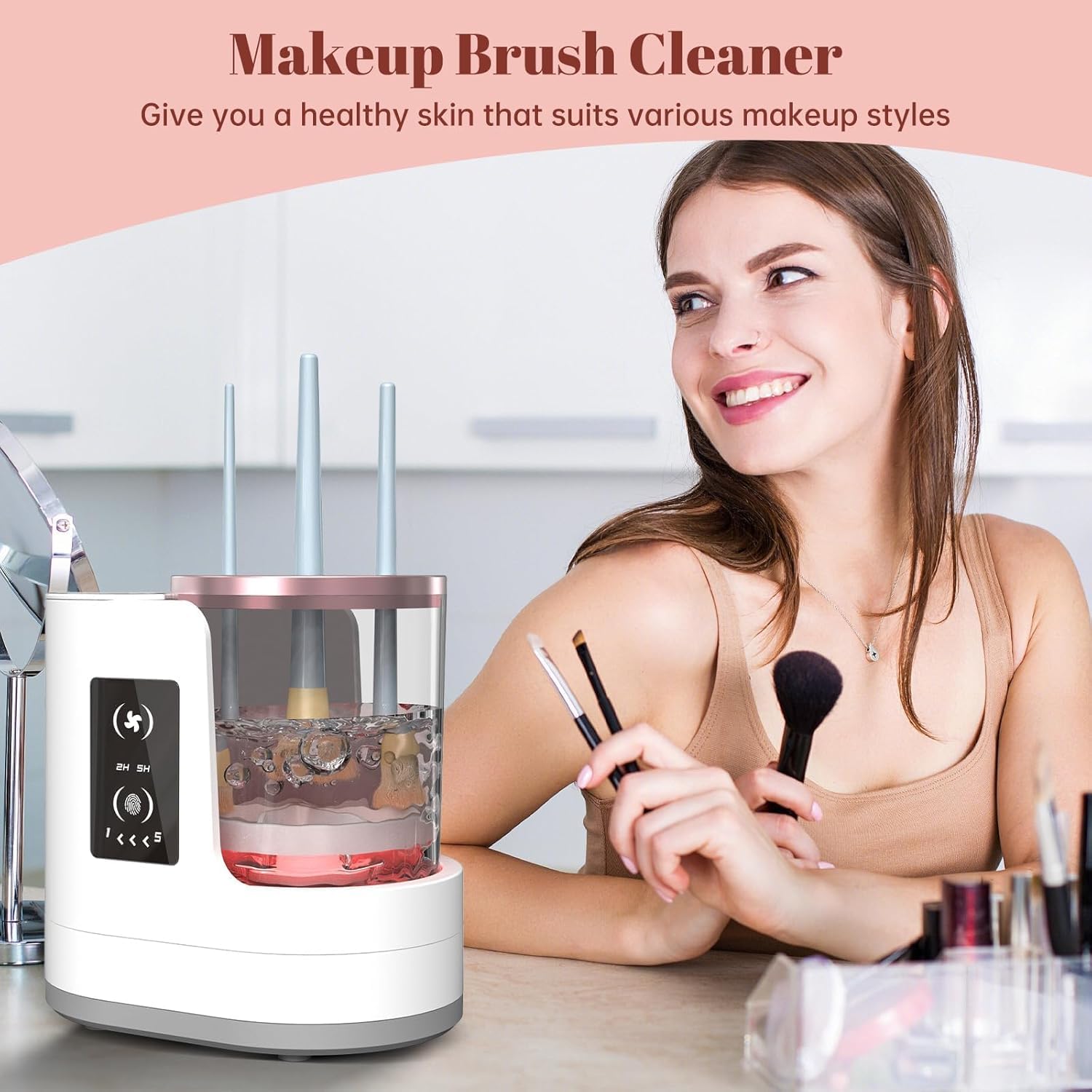 Makeup Brush Set - Automatische roterende make-upborstelreinigingsmachine, snel drogend, elektrisch,