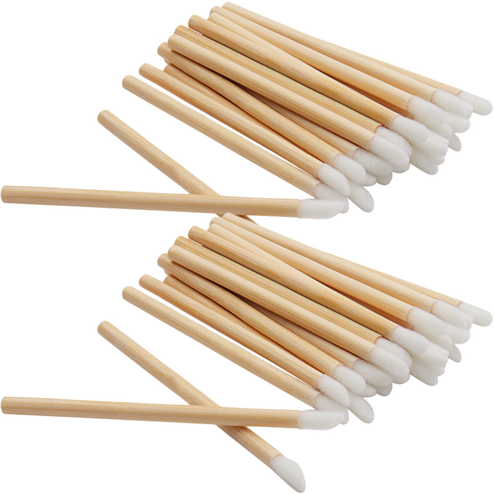 Makeup Brush Set - 100 stuks houten lippenstiftapplicators, wegwerp lippenborstelset