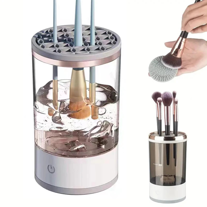 Makeup Brush Set - USB-stekker Draagbare elektrische make-upborstelreiniger met rubberen