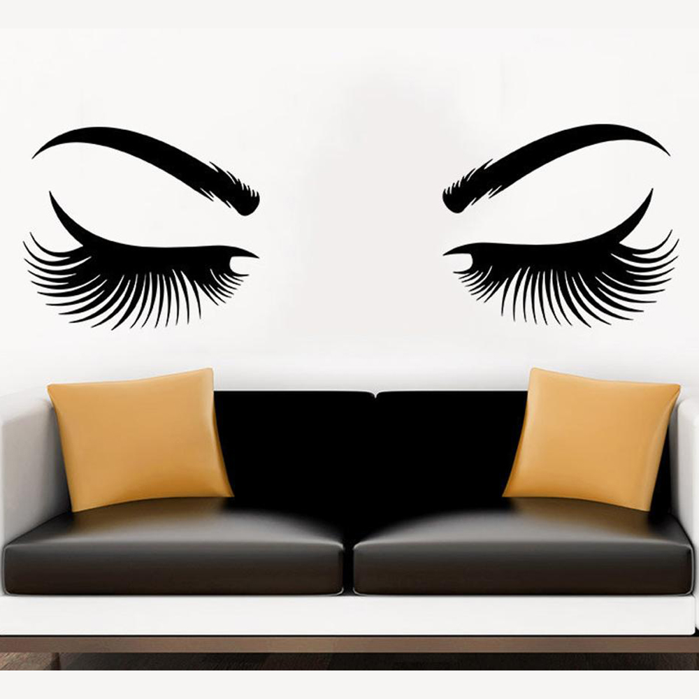 Makeup Master Beauty Salon - Ogen Muursticker Vinyl Sticker Wimper Meester